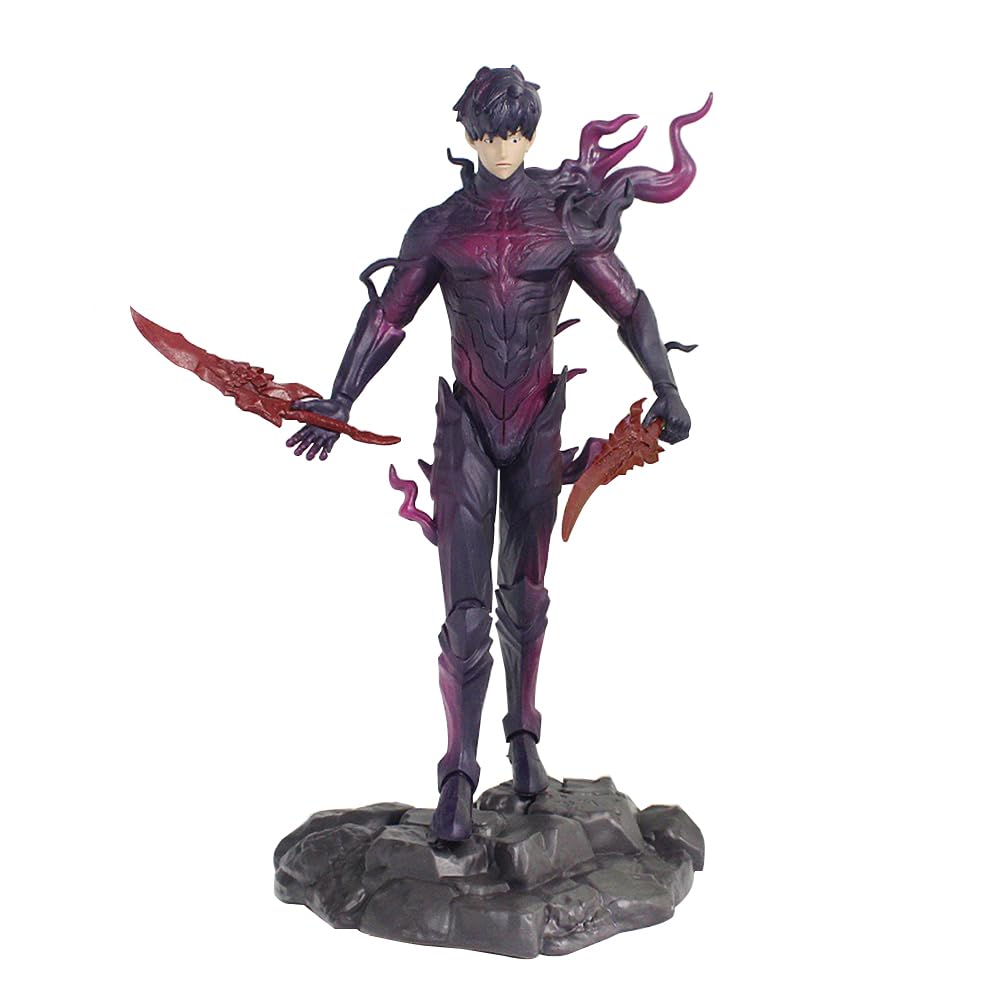 Xinchangda Anime Sung Jin Woo Figure Sung Jin Woo Action Figure Statue 21.5CM PVC Model Anime Cartoon Character Sculpture Collectibles Gifts for Fans
