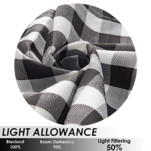Picturesque Buffalo Checked Curtains,Black And White Short Curtains,Farmhouse Kitchen Curtains Window Blackout Curtains, Buffalo Plaid Curtains Valances For Bathroom Living Room Kitchen Cafe 51”×16” #TOP4