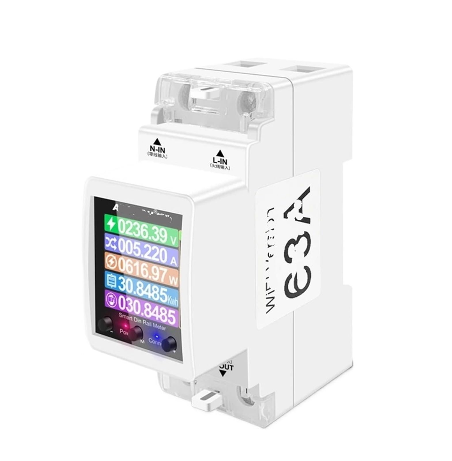 Compteur d'énergie kilowattheure AT2PL-63A disjoncteur intelligent anti surconsommation