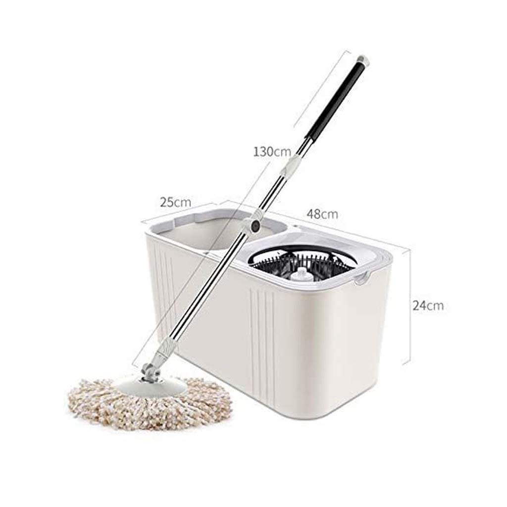 Doppio azionamento Rotary Mop Domestico Pigro In Acciaio Inox Pole Mop Automatico Pressione Mano Ouble Barrel