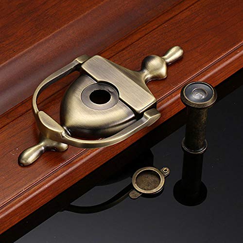 Battente con spioncino in ottone lucido, battente a urna per porta d'ingresso, elegante mobile per porta d'ingresso con un design classico d'epoca, avvisa i visitatori della tua casa