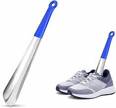 Shoe Horn Stainless Steel Shoe Horns Extra Long Handle Heavy Duty Metal Shoes Spoon Helper Comfortable Football Tennis Boot Shoes Lifter For Seniors Men Women Elderly Kids Shoehorn Accessories (1pc)