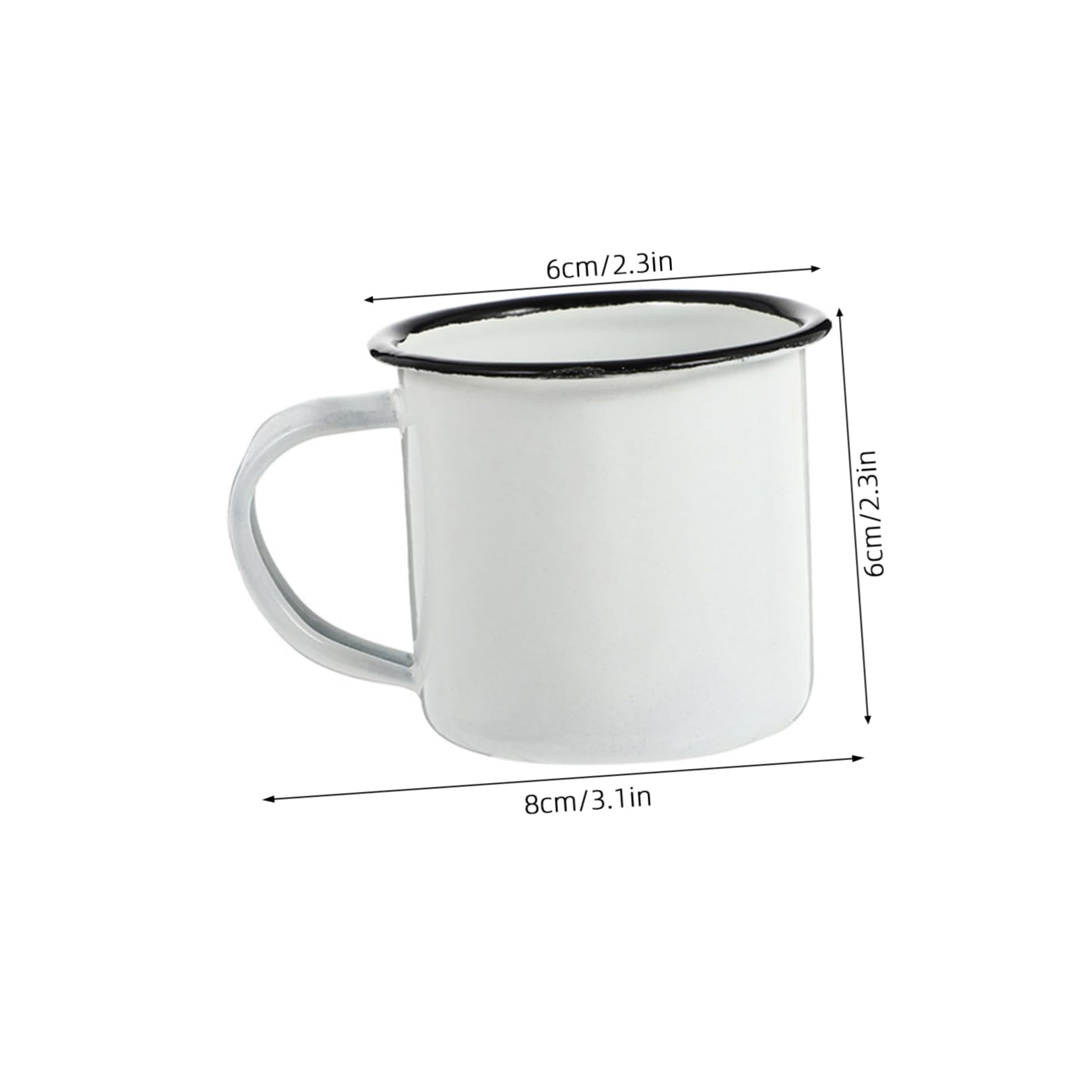 VANZACK 8 Stück Emaille Becher Vintage Wasserbecher Zuverlässig Vielseitig für Haushalt Camping und Büro Hitzebeständig Spülmaschinenfest Weiß Nostalgisch Stilvoll