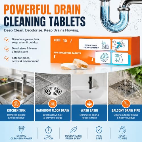 Tabletas destapacaños para fregadero y baño, 10 unidades miniatura 2