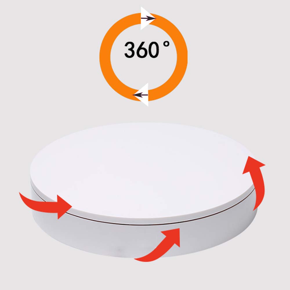 Piattaforma Rotante Ampiamente Utilizzato, Base Girevole Elettrica per Prodotti, Cubi, Mostre a Tema/bianca / 32cm Load 55kg