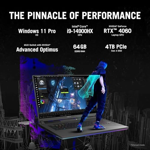 Image of ASUS ROG Strix G18 2024-18 inch 2.5K 240Hz Gaming Laptop, Intel 24-Core i9-14900HX, NVIDIA GeForce RTX 4060, 32GB DDR5, 2TB SSD, RGB Backlit Keyboard, WiFi6E, Windows 11 Pro & Lifetime Microsoft Office