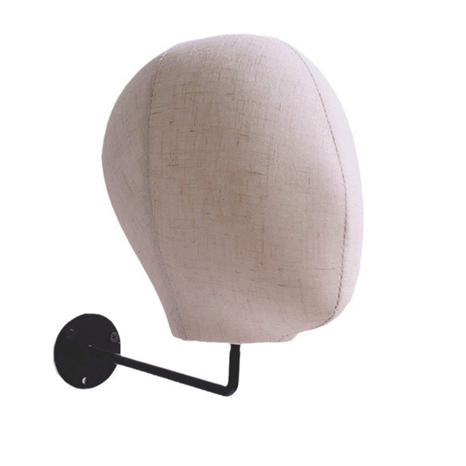 Cabeza de maniquí para pelucas y organizador de pared para sombreros