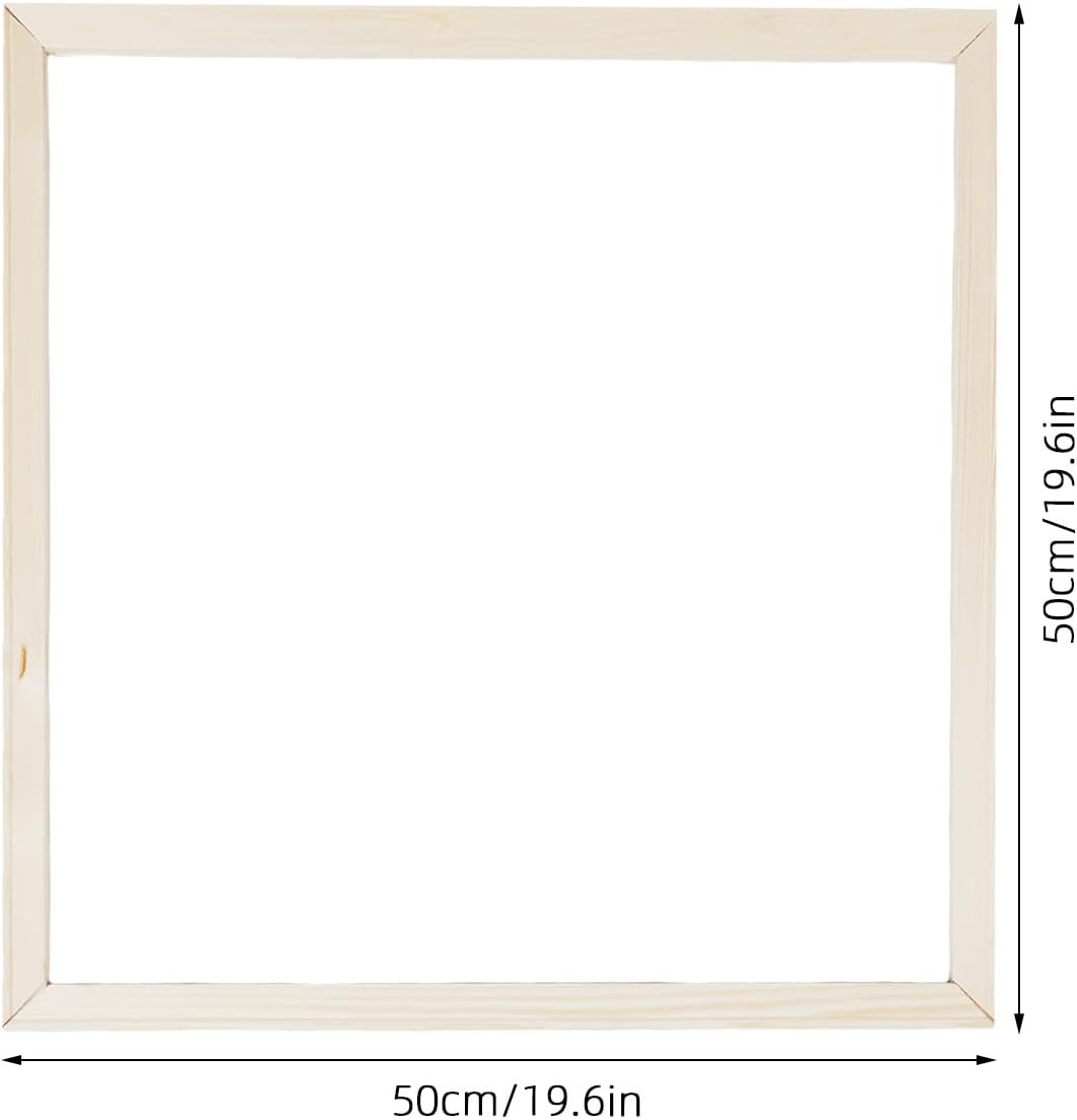 Generic Wood Canvas Frame - 50 X 50cm Wood Strips Bar Set for Oil Paintings Poster Prints DIY Arts Accessory Materials Supply - Only Wooden Frame