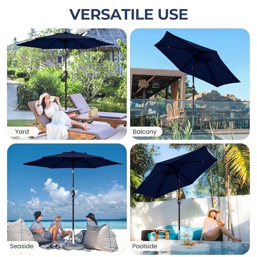 FansaFurn Patio Umbrella, 6.5' x 10' Rectangular Patio Umbrella, Metal Pole Square Outdoor Umbrella with Crank and Push Button Tilt, 6 Steel Ribs, Polyester Canopy by FansaFurn - Used condition - Image 7