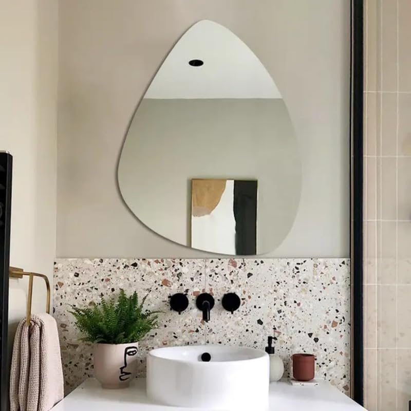MIRROROLOGY INDUSTRY 24x30 Inch-Teardrop – Large and Unique Wall Mirror with a Modern Teardrop Design-image-37