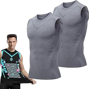Lixqqs Ionic Shapewear Weste 2er-Set Herren Grau
