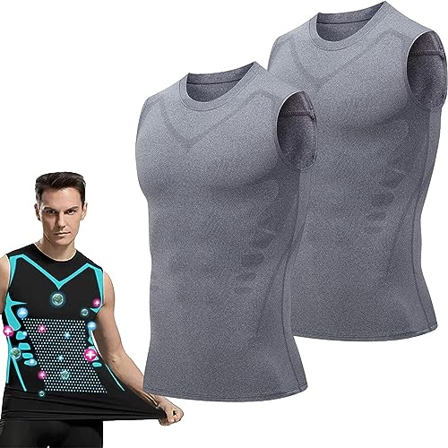 Lixqqs Ionic Shapewear Weste 2er-Set Herren Grau