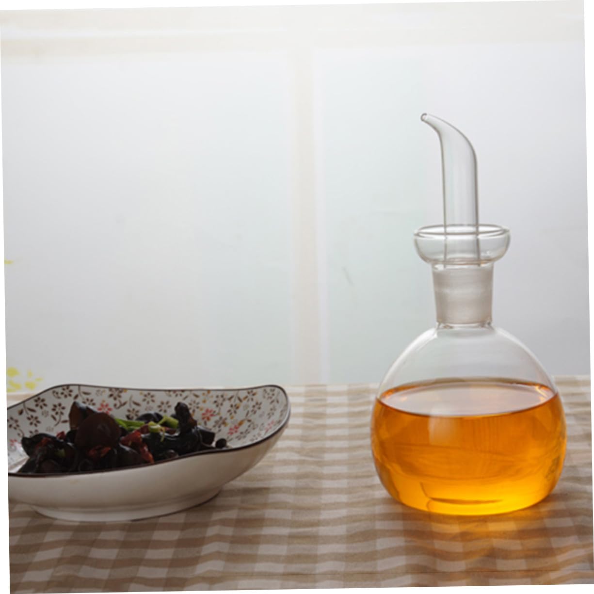 Auslaufsichere 500ml Glasölflasche für Küche und Hotel Multifunktionaler Soßenspender Geeignet für Olivenöl und Sirup