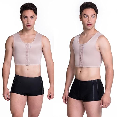 Cinta Masculina Cirúrgica Postural Modelador Colete Masculino Pós Cirúrgico Operatório Ginecomastia