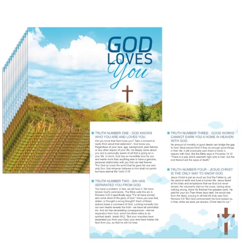Dunzoom 300 Pcs Christian Gospel Tracts Bible Tracts, God Loves You