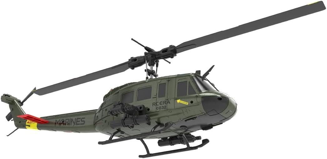 C032 UH-1 Huey Flybarless RC Era Helicopters for Adults Beginners, 1/48 Scale 6CH 2.4G 6-Axis Gyroscope Stabilization, with Altitude Hold & 3D Inverted Flight for Adults Enthusiasts
