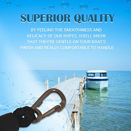 Space Whale’s Bungee Dock Line (2PK) I Highly Effective Bungee Rope I Mooring Line Boat Accessories I 2105lbs Breaking Strength I Elastic Anchoring Rope I Perfect for Boating, Docking - Thumbnail 6