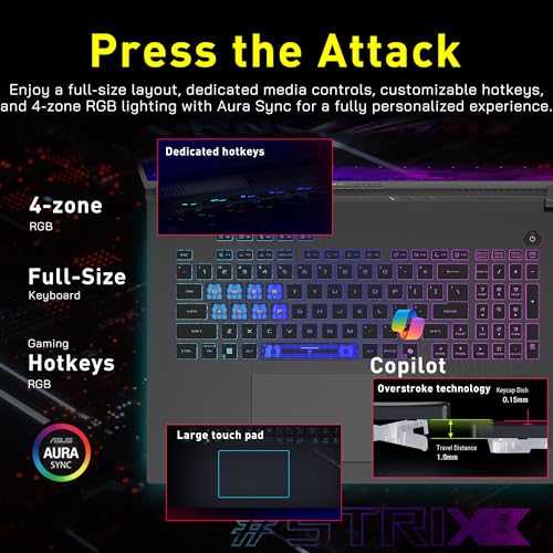 Image of ASUS ROG Strix G18 18 inch WQXGA 240Hz Gaming Laptop, AMD Ryzen 9 8940HX, GeForce RTX 5060 8GB GDDR7, 32GB DDR5, 3TB Storage(2TB SSD+1TB Docking Station Set), 4-Zone RGB Backlit Keyboard, Win 11 Pro, Gray