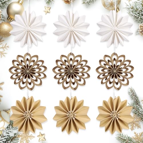 Easy Joy 9 Stück Boho weihnachtsbaumschmuck 3D Mini Weihnachten...
