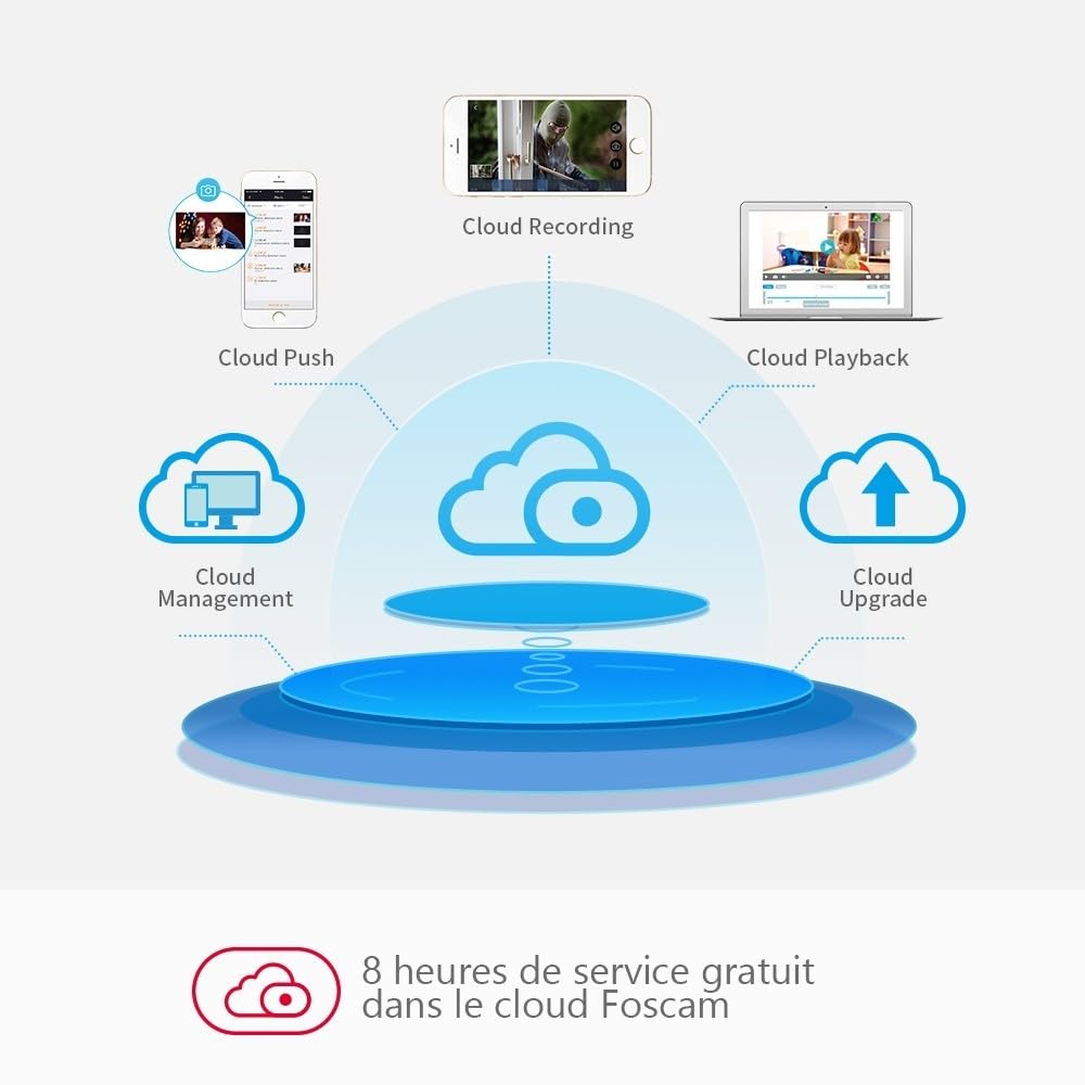 Foscam Caméra d'Extérieur 2K IP G4EP - POE Extérieure 4MP - Vision Nocturne de 20M - Étanchéité IP66 - Consultation à Distance 24/7 - Détection de Mouvement - Alerte Mail