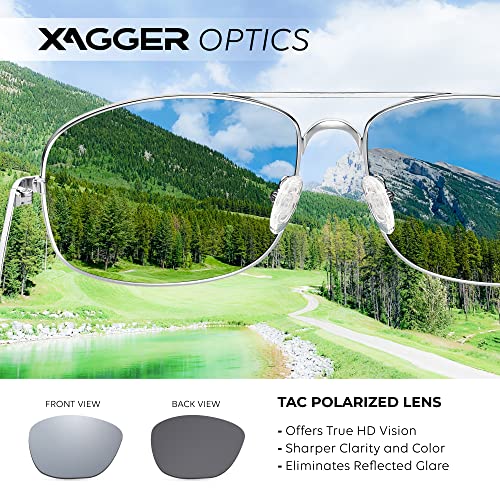Image of Polarized Brow Bar Aviator Sunglasses for Men Pilot Military Style Metal Frame Driving Shades UV400