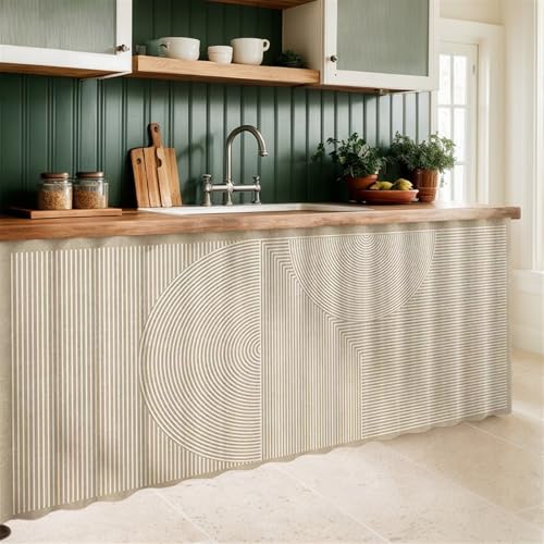 Liveinu Rideaux Armoire pour Armoire de Cuisine, Salle de Bain, Rideau Anti-poussière pour étagères, Rideaux sous l'évier, Installation Crochet et Boucle,...