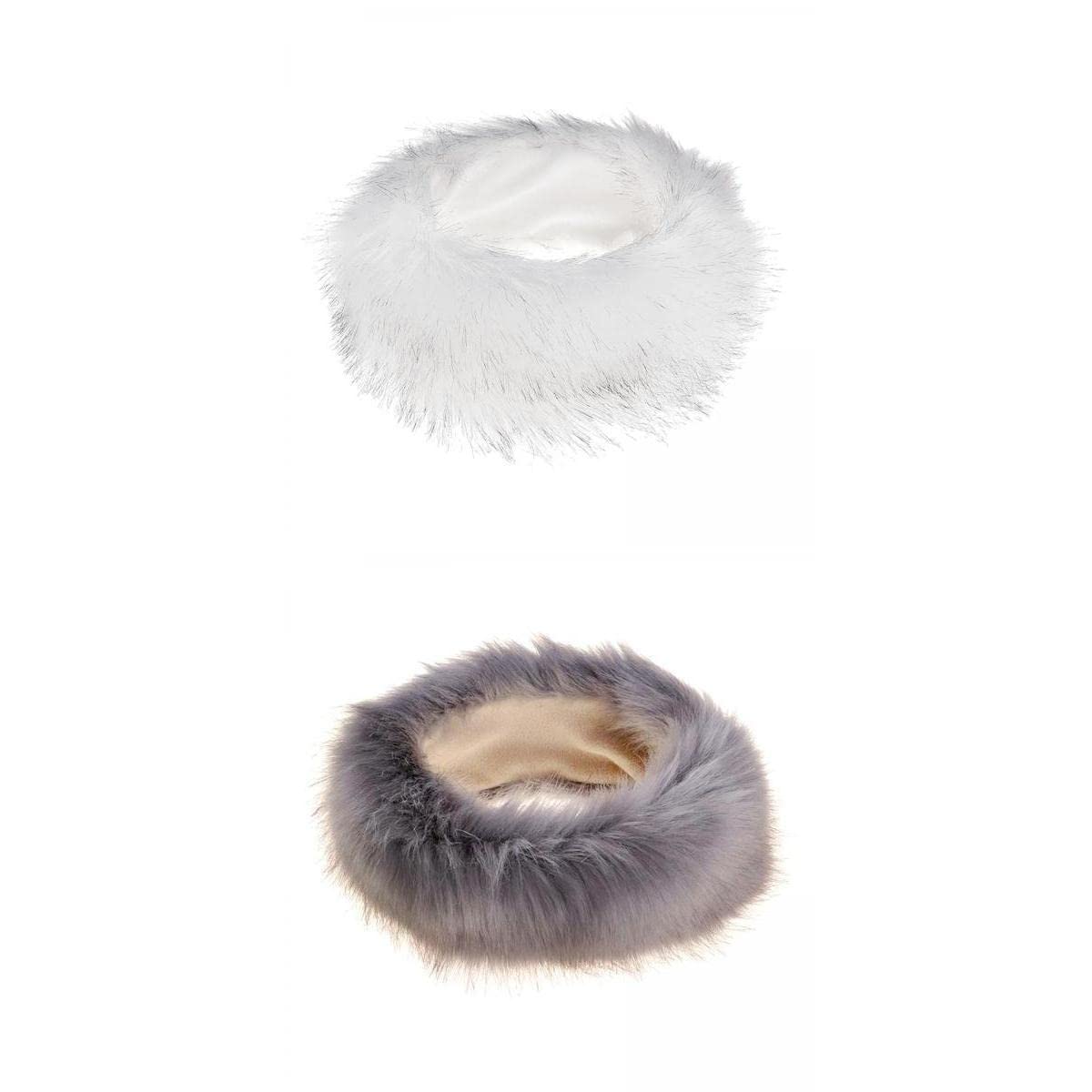 2pcs Ladies Russian Faux Fake Fur Hat Headband Winter Plush Earmuff Warmer-image-35