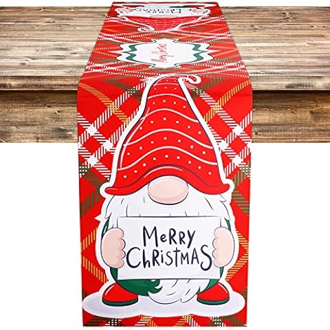 Tatuo Camino de Mesa Navidad Rojo Papá Noel 13x72 Pulgadas Cover