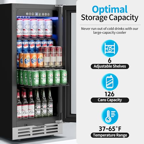 Feelfunn 15 Inch Beverage Refrigerator