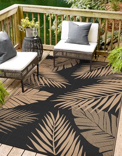 sarben Outdoor Rug 4' x 6' Waterproof for Patios Clearance, Reversible Plastic Straw Indoor Outdoor...
