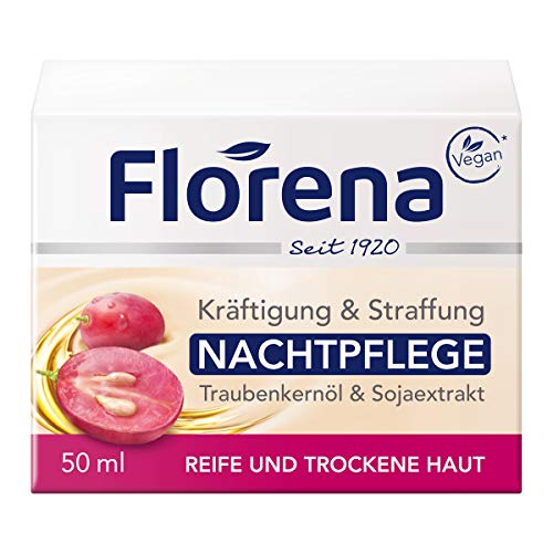 Preisvergleich Produktbild Florena Nachtpflege mit Traubenkernöl & Sojaextrakt, Vegan, 1er Pack, (1 x 50 ml)