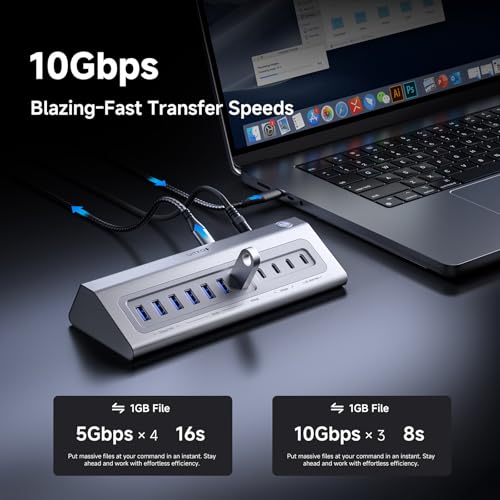 Gitfos Powered USB Hub, 18 in 1 USB C Hub with 4K HDMI, 10Gbps, PD 100W - image 8