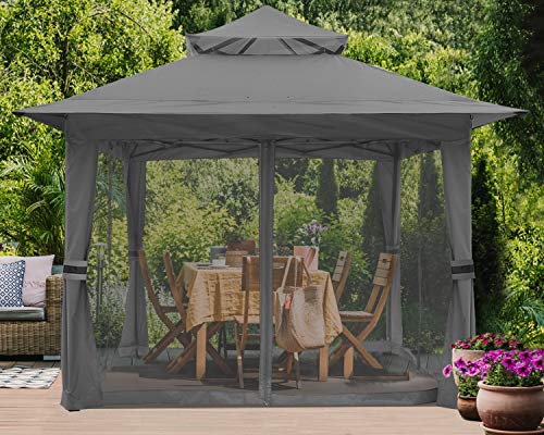 ABCCANOPY 3.6x3.6M Roof Pop up Gazebo Outdoor Canopy Shelter with Netting (Gray) 7 ABCCANOPY 3.6x3.6M Roof Pop up Gazebo Outdoor Canopy Shelter with Netting (Gray) - Image 7