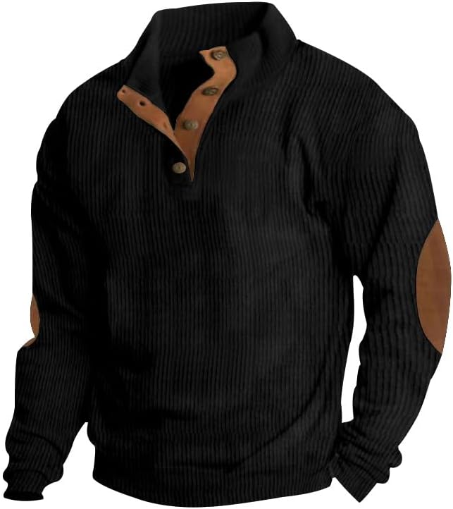 Mens Hoodies Pullover Westren Cowboy Print Aztec Ethnic Graphic Fashion Button Collared Long Sleeve Sweatshirt