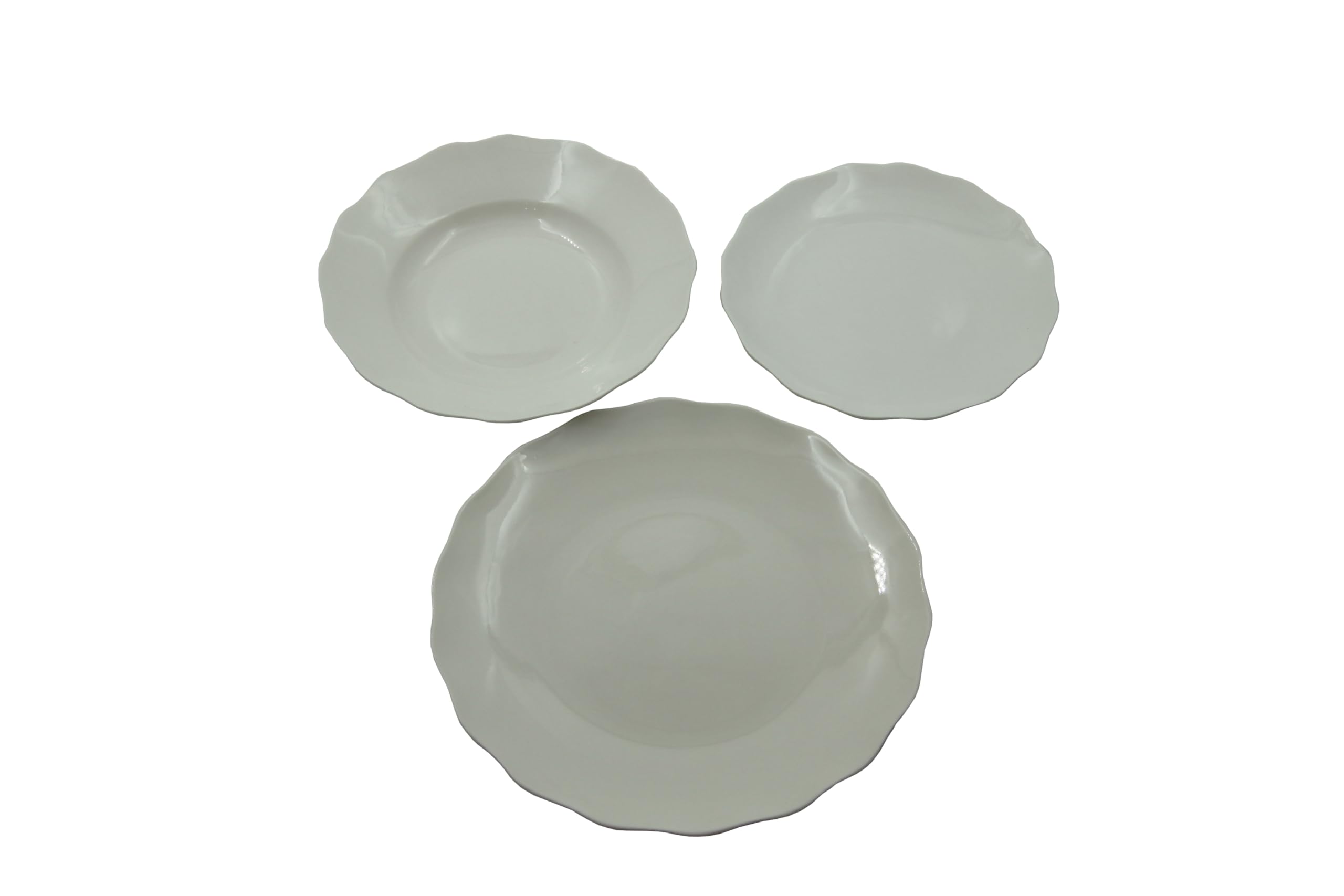 The Royal Family Servizio Piatti "Classic White" per 6 posti tavola (18 Pezzi) in Porcellana Lucente e Resistente