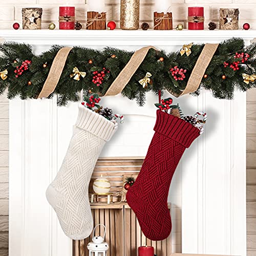 JaosWish - Calze natalizie a maglia, 46 cm