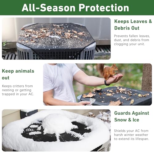 Image of 36x36 Central Air conditioner Covers for Outside, Larger Mesh AC Unit Covers Outdoor - Top Universal Defender