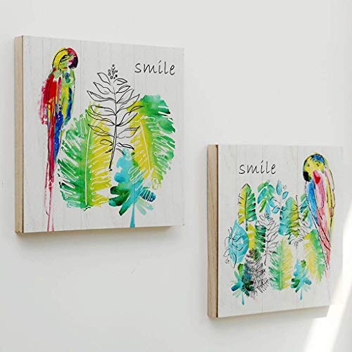 Sculpture Parrot Decorative Painting Wall Wood Small Fresh Living Room Corridor Office Wall Wall Decorations Statues Novelty Gift #TOP6