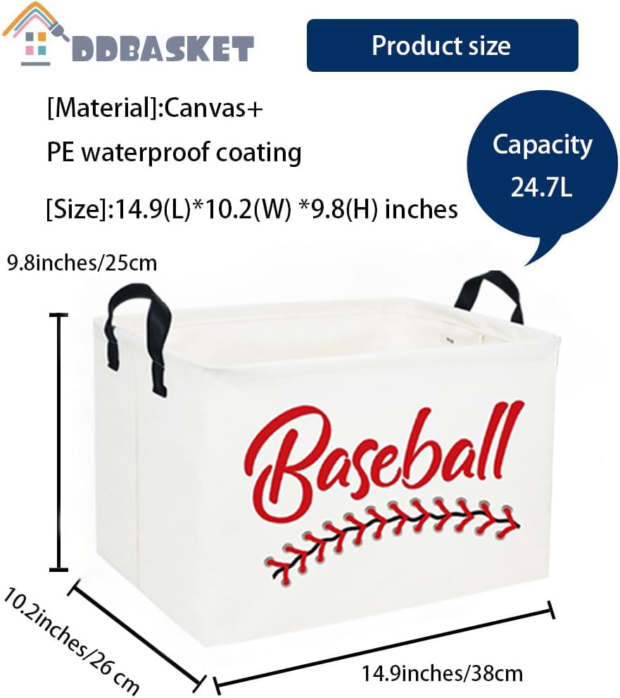 Image of Rectangular Baskets Easter Gift Basket Empty Storage Bin Organizer Box Baseball Room Decor for Home