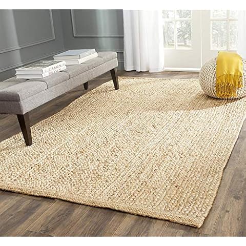 Rug Natural Jute Rectangle Hand Braided Home Decorative Area Rug (90 x 150 Cm (3x5 Feet)) Cover
