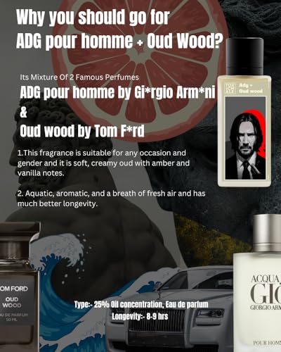 Image of TOXICMALE ADG + Oud wood Perfect Long lasting Men's perfume for office & Daily use| perfumes for men | Gift for him | TMA04 | 50 ml perfume | TM Perfume House