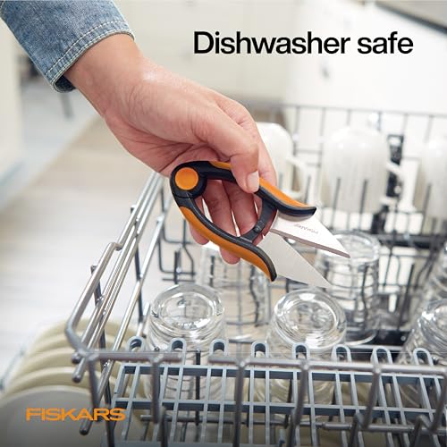 Image of Fiskars Herb Garden Scissors, 5 inch Garden Shears, Handheld Herb Snips with Sheath and SoftGrip Handle, Dishwasher Safe