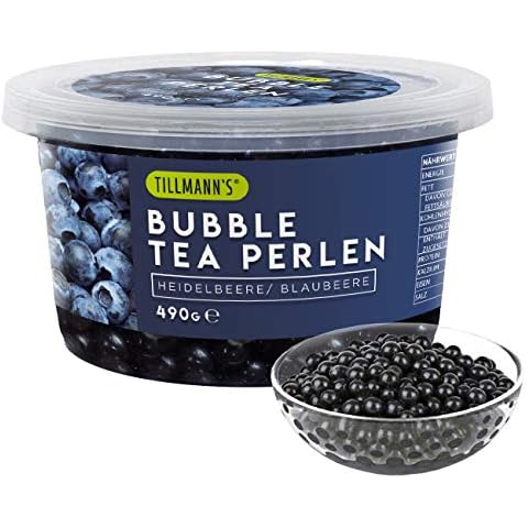 Bubble Tea Perlen Heidelbeere/ Blaubeere | 490g Popping Boba Fruchtperlen für Bubble Tea | 100% gelatine- & glutenfrei | mit echtem Fruchtsaft Cover