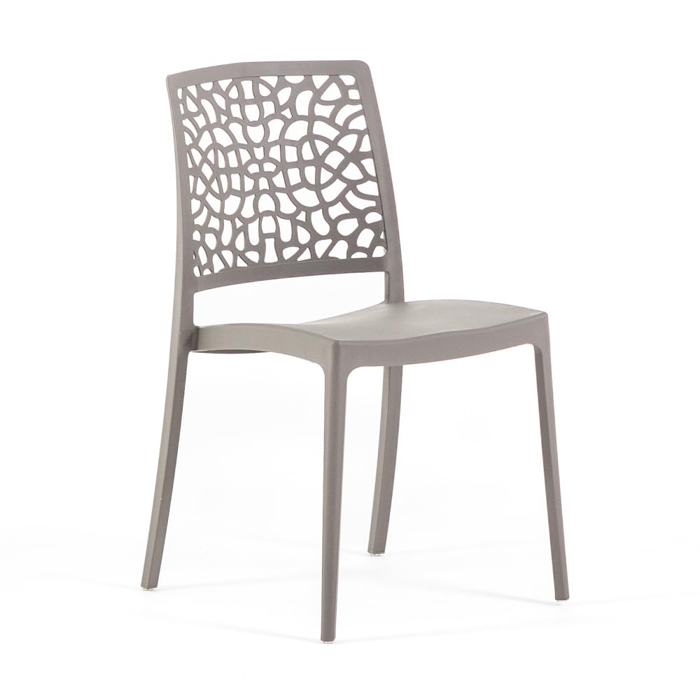 SIEDITI FUORI E DENTRO Sillas de Jardin en Polypropileno Avec Fibre de Verre, Sillas Empilables Diseño Moderno y Natural - Alina (4)