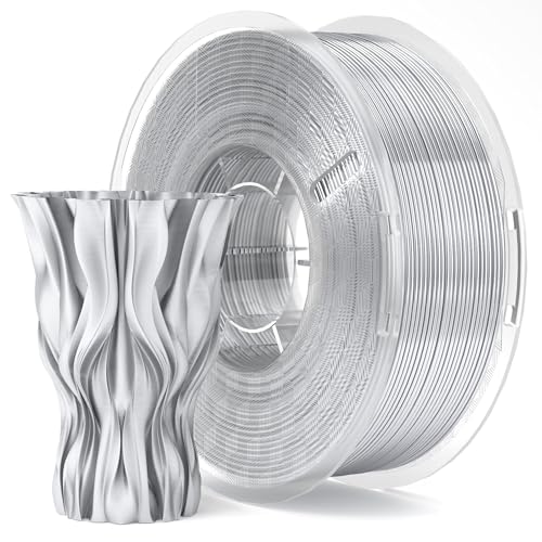 ELEGOO シルク PLAフィラメント 1.75mm 3Dプリンター用フィラメント 寸法精度±0.02mm ほとんどのFDMプリンターに対応 (1KG/スプール 2.2 lbs) シルクシルバーグレーのサムネイル