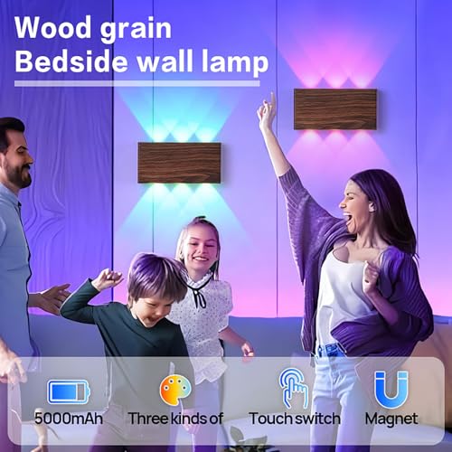 Lámpara de Pared Interior contra la Fatiga Visual Aplique LED RGB Regulable con Control Táctil 2