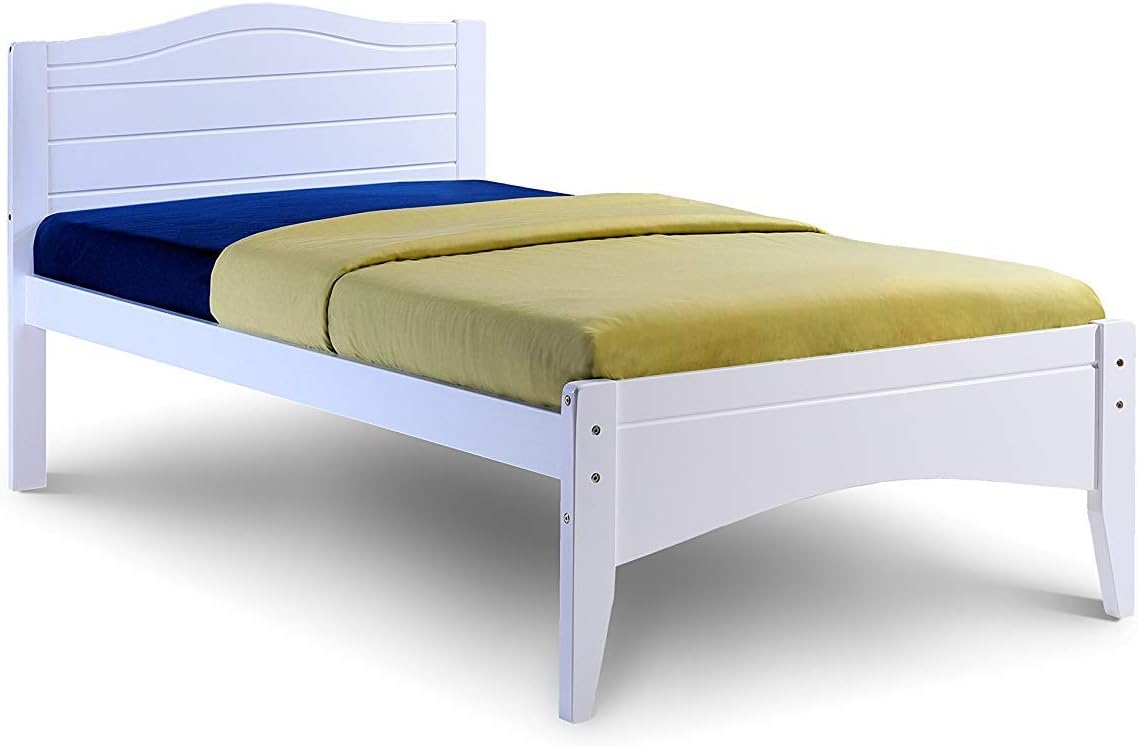 Bed Frame, Wood, White, 3FT