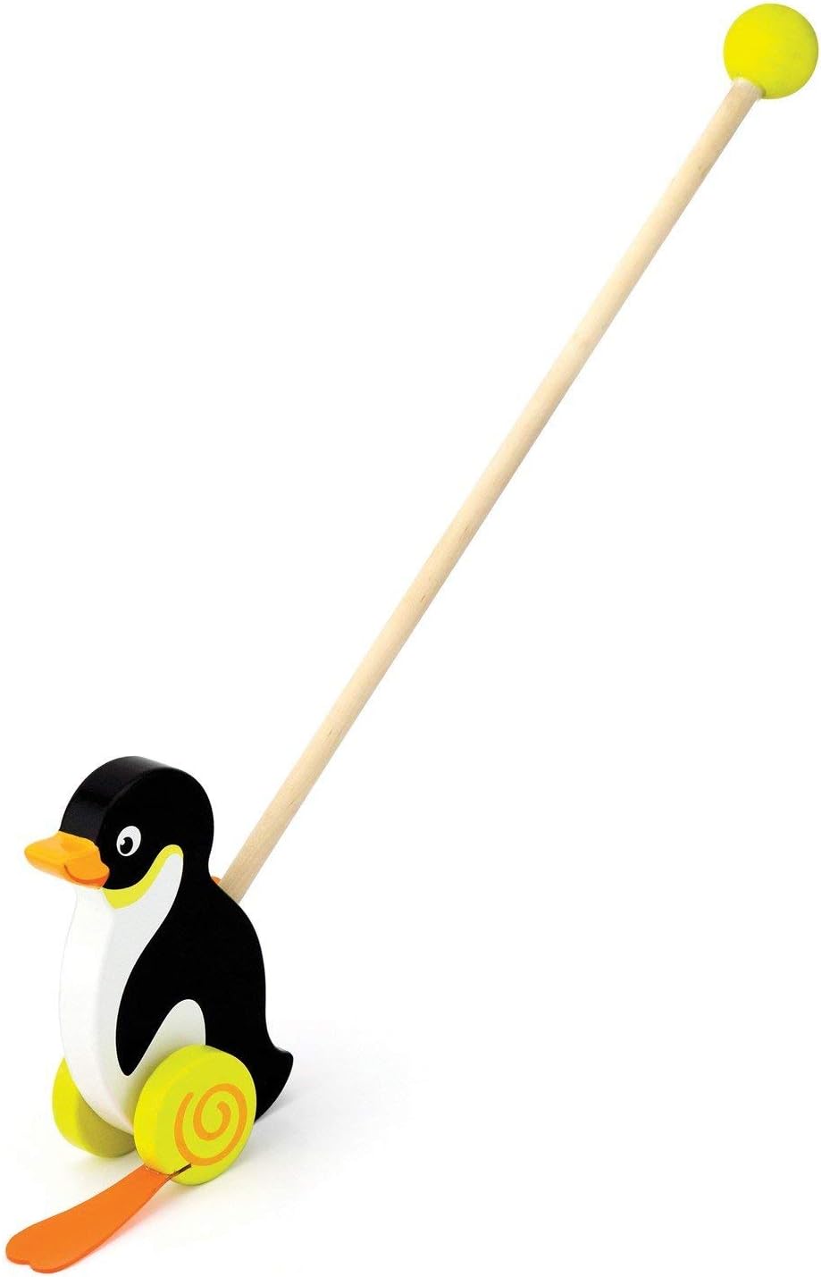 Eitech - Wooden Multi Colour Animal Penguin Push Toy for Kids