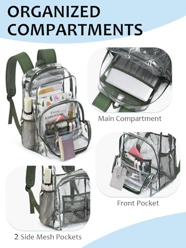 Image of Clear Backpack for School, Heavy Duty Transparent Bookbag