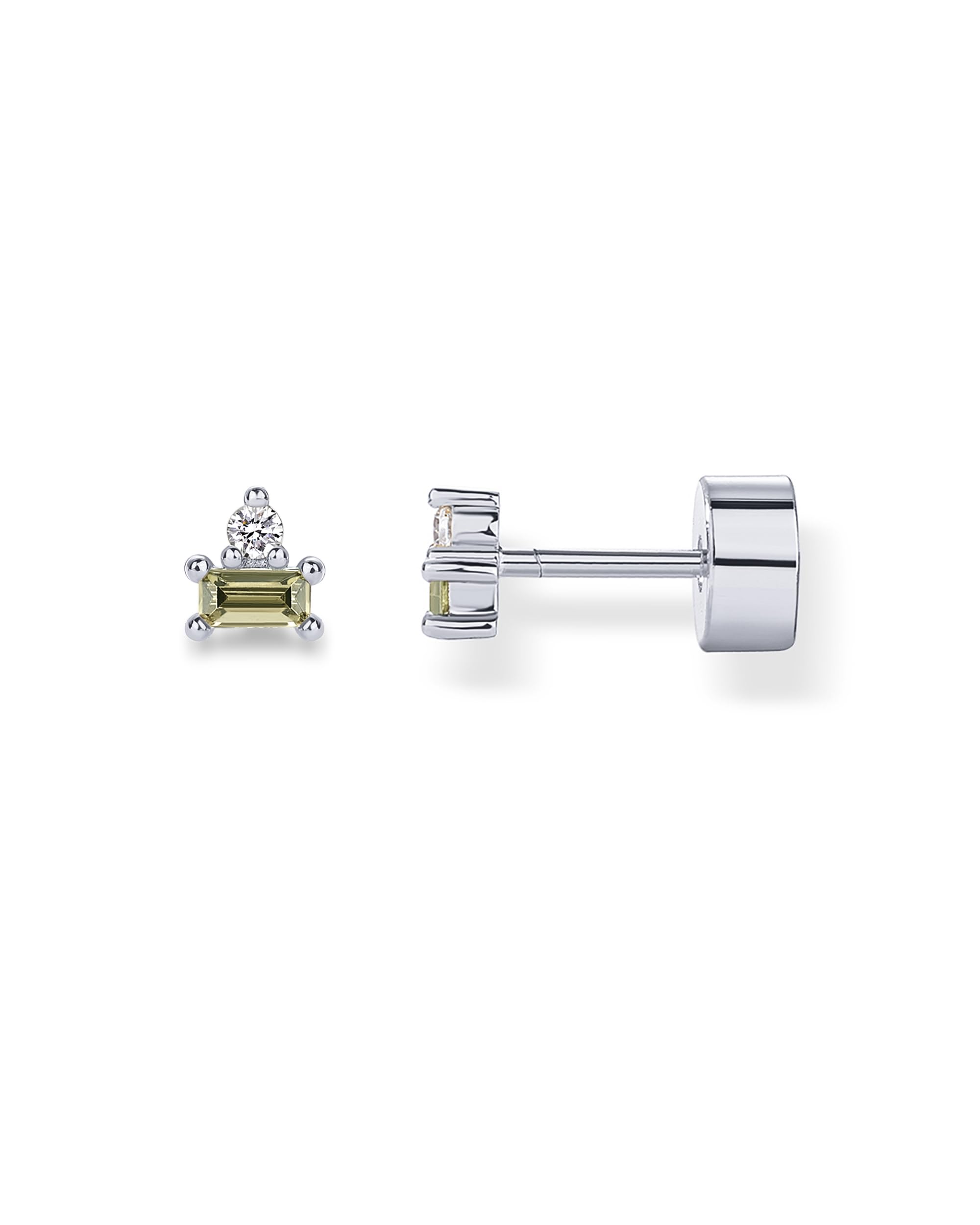 PAVOI 14K Gold Plated Dainty Birthstone Flatback Stud Earrings for Women